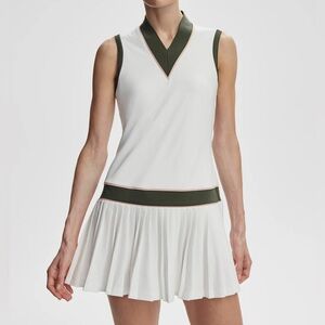 Varley Jouri Court Dress 32.5" - White/ Deep Ivy